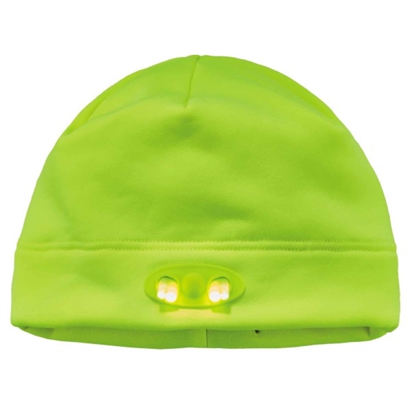 Ergodyne 6804 Lime Skull Cap Beanie Hat with LED Lights 16802